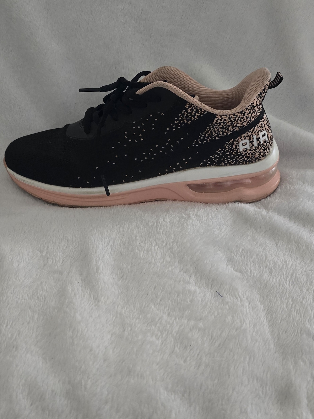 Women's Black and Pink Air-Style Athletic Sneaker